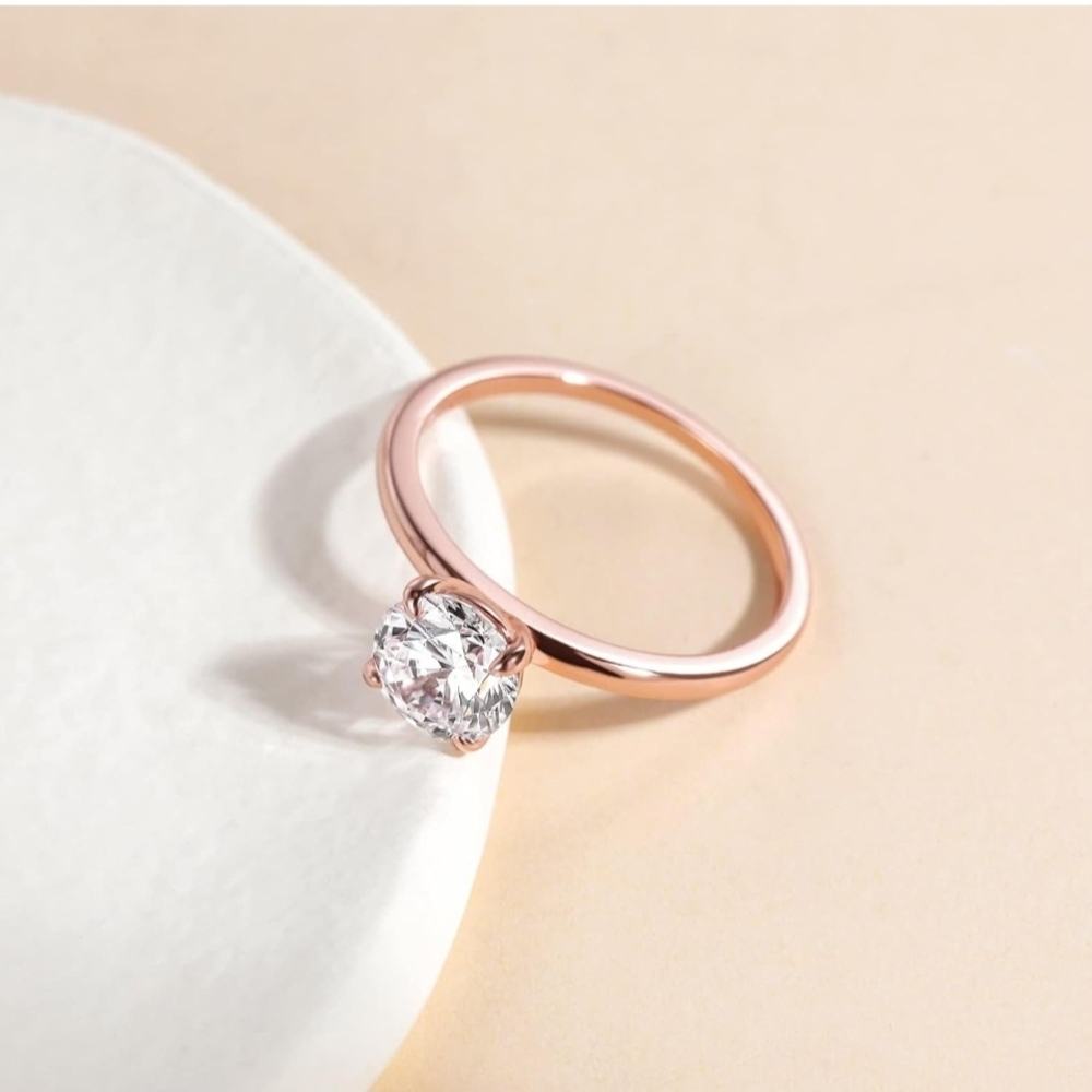 EAMTI 1.5CT 925 Sterling Silver Engagement Rings Round Cut Solitaire - Picture 3 of 3